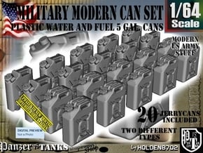 1/64 Military Fuel+Water Can Set401 in Smooth Fine Detail Plastic