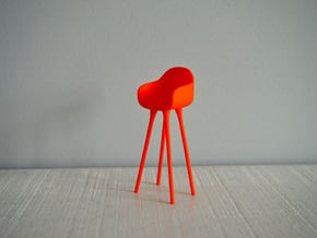 1:12 Highchair complete 3 in Red Processed Versatile Plastic
