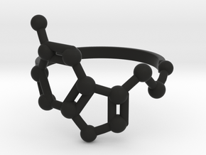 Serotonin (Happiness) Molecule Ring in Black Natural Versatile Plastic: 6.5 / 52.75