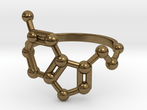 Serotonin (Happiness) Molecule Ring in Natural Bronze: 6.5 / 52.75