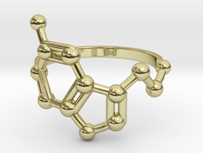 Serotonin (Happiness) Molecule Ring in 18k Gold Plated Brass: 6.5 / 52.75