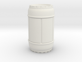 SciFi Barrel 37mm tall 1/35 scale in White Premium Versatile Plastic