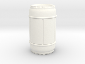 SciFi Barrel 50mm tall, 1/24 scale in White Processed Versatile Plastic