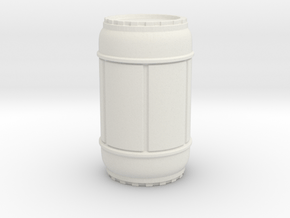 SciFi Barrel 50mm tall, 1/24 scale in White Premium Versatile Plastic