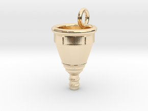 Menstrual Cup Pendant medium in 14k Gold Plated Brass
