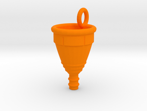 Menstrual Cup Pendant large in Orange Processed Versatile Plastic