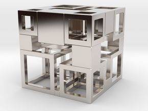 Perfect Cubed Cube Frame 41-20-2 in Rhodium Plated Brass