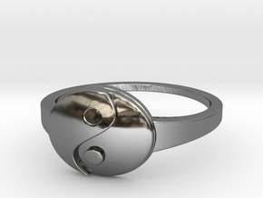 Yin-Yang Ring in Fine Detail Polished Silver