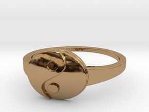 Yin-Yang Ring in Polished Brass