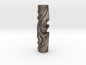 Vase 078Totem in Polished Bronzed Silver Steel