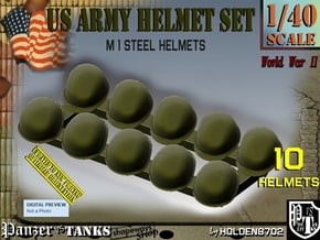 1/40 US M1 Helmet Set001 in Tan Fine Detail Plastic