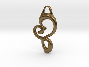 Twisted heart in Natural Bronze