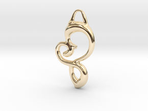 Twisted heart in 14k Gold Plated Brass