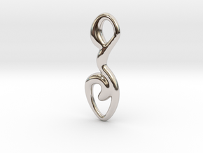 Curved line  in Rhodium Plated Brass