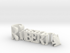 3dWordFlip: Roberta /Guerra in White Natural Versatile Plastic