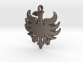Heerlen stadsvlag logo 4cm x in Polished Bronzed Silver Steel