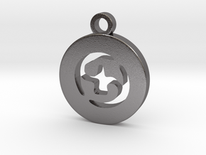 FFXIV Samurai (SAM) Pendant in Polished Nickel Steel