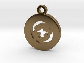 FFXIV Samurai (SAM) Pendant in Polished Bronze