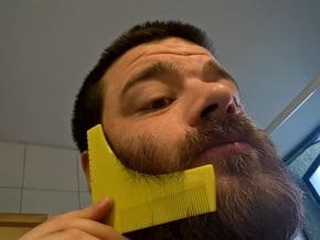 Beard shaping tool in Yellow Processed Versatile Plastic