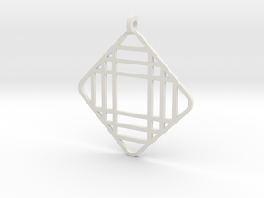 Grid 1 - Pendant in White Natural Versatile Plastic