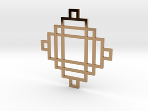 Grid 2 - Pendant in Polished Brass
