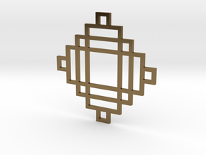 Grid 2 - Pendant in Polished Bronze