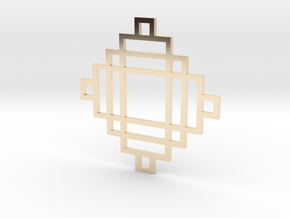Grid 2 - Pendant in 14k Gold Plated Brass