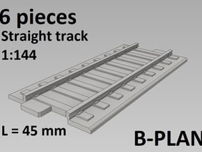 1/144th scale Straight Tracks (6 pcs) in Smooth Fine Detail Plastic