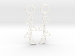 "Climbing" Earrings  in White Processed Versatile Plastic