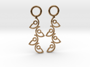 "Climbing" Earrings  in Polished Brass