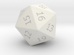 Lucky D20 in White Natural Versatile Plastic
