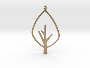 Tree - Pendant in Polished Gold Steel