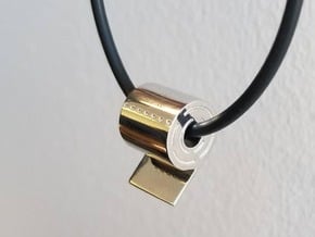 Toilet Paper Roll Pendant in Rhodium Plated Brass