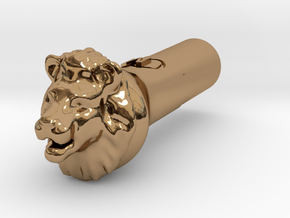 Lion Head Joint / Blunt Filter Tip in Polished Brass