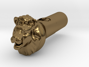 Lion Head Joint / Blunt Filter Tip in Polished Bronze