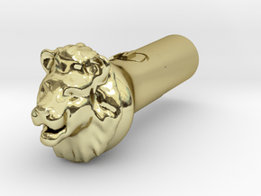 Lion Head Joint / Blunt Filter Tip in 18k Gold Plated Brass