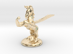 Wada Fu , The Flying Fighting Unicorn™ (small) in 14k Gold Plated Brass