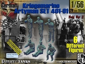 1/56 Kriegsmarine Artyman Set401-01 in Tan Fine Detail Plastic
