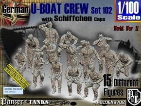 1/100 German U-Boot Crew Set102 in Smooth Fine Detail Plastic