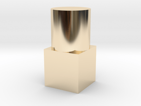 Small Geometric Object for Testing Finishes in 14k Gold Plated Brass