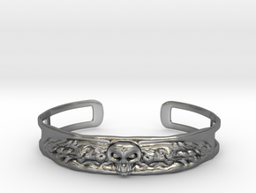 Skull and Wings Bracelet - Small in Polished Silver