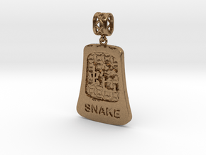Chinese 12 animals pendant with bail - the snake in Natural Brass (Interlocking Parts)