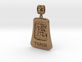 Chinese 12 animals pendant with bail - the tiger in Natural Brass (Interlocking Parts)