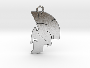 Spartan Helmet Pendant/Keychain in Natural Silver