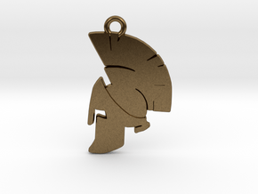 Spartan Helmet Pendant/Keychain in Natural Bronze