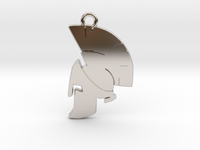 Spartan Helmet Pendant/Keychain in Platinum