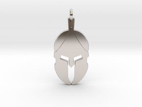 Spartan Helmet Pendant/Keychain in Platinum