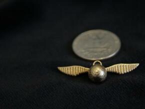 Snitch Pendant (Small) in Polished Gold Steel