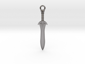 Greek Sword - Xiphos - Pendant/Keychain in Polished Nickel Steel