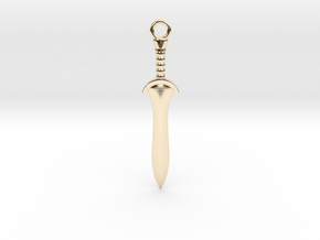 Greek Sword - Xiphos - Pendant/Keychain in 14k Gold Plated Brass